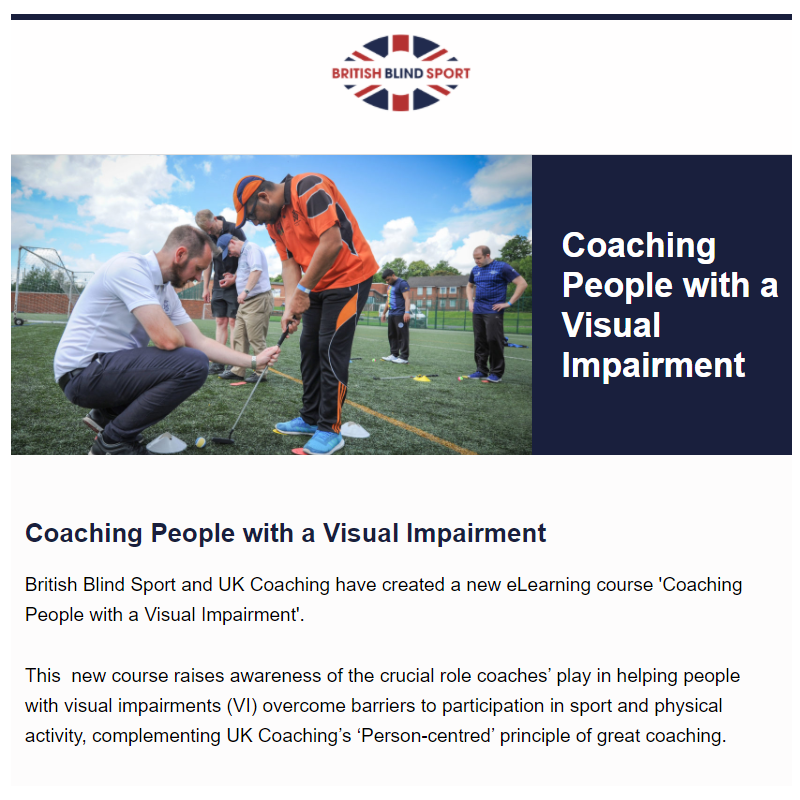 Coaching People with Visual Impairment