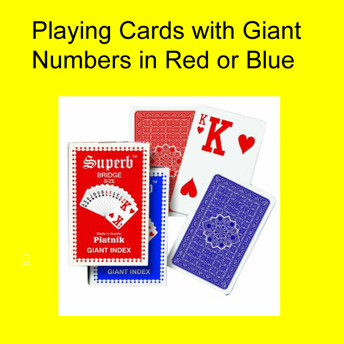 Playing Cards with Giant Numbers in Red or Blue