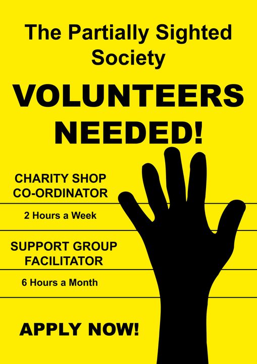 The Partially Sighted Society Are Looking for Volunteers to Help Run Our Charity Shop and Support Groups!